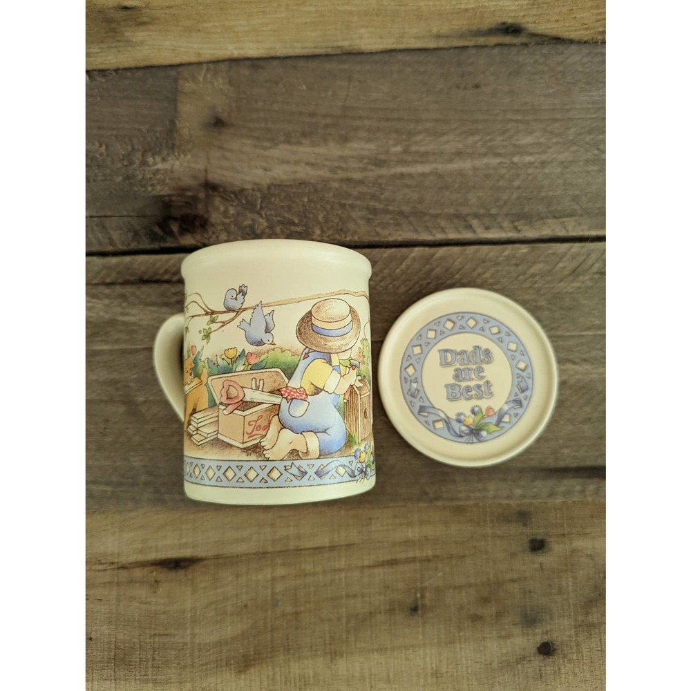 Vintage 1990 Dads Are Best Country Kids Collector's Mug & Coaster Set #2 of 6